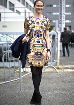 JJ Martin in MARY KATRANTZOU Dress. photo by Phil Oh